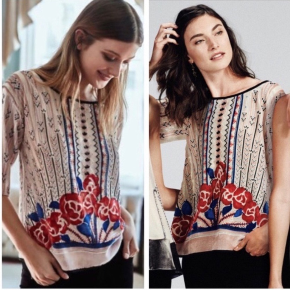 Anthropologie Moulinette Soeurs Velvet Posey Top - Picture 4 of 5